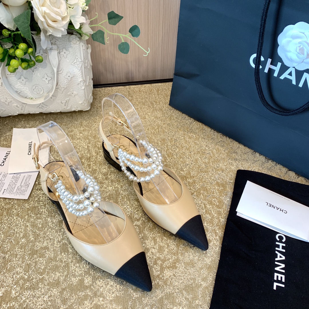 CHANEL香奈儿 小香绝美 珍珠仙女平底凉鞋