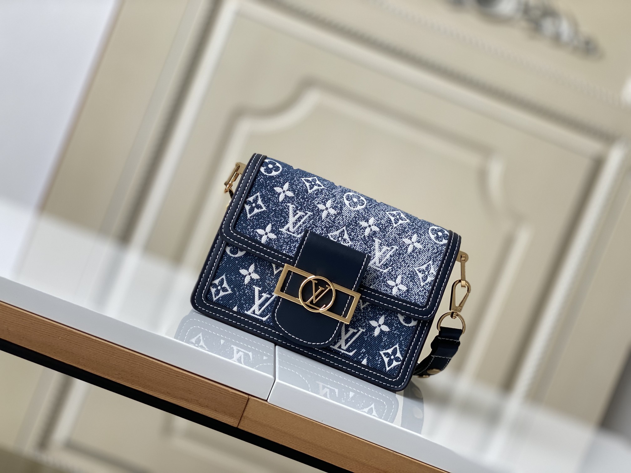 Replica Shop
 Louis Vuitton LV Dauphine Bags Handbags Blue Cowhide Mini M59716