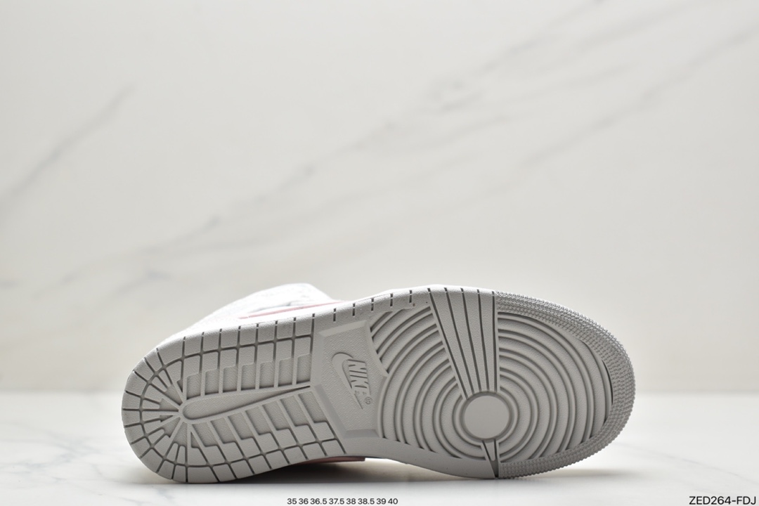 260 乔丹Air Jordan 1 Mid 白灰粉 以白色皮革为基础 DN4045-001