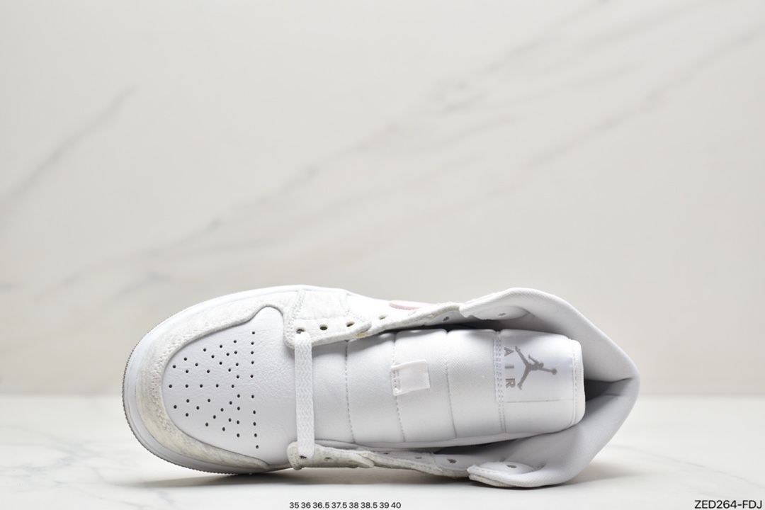 260 乔丹Air Jordan 1 Mid 白灰粉 以白色皮革为基础 DN4045-001