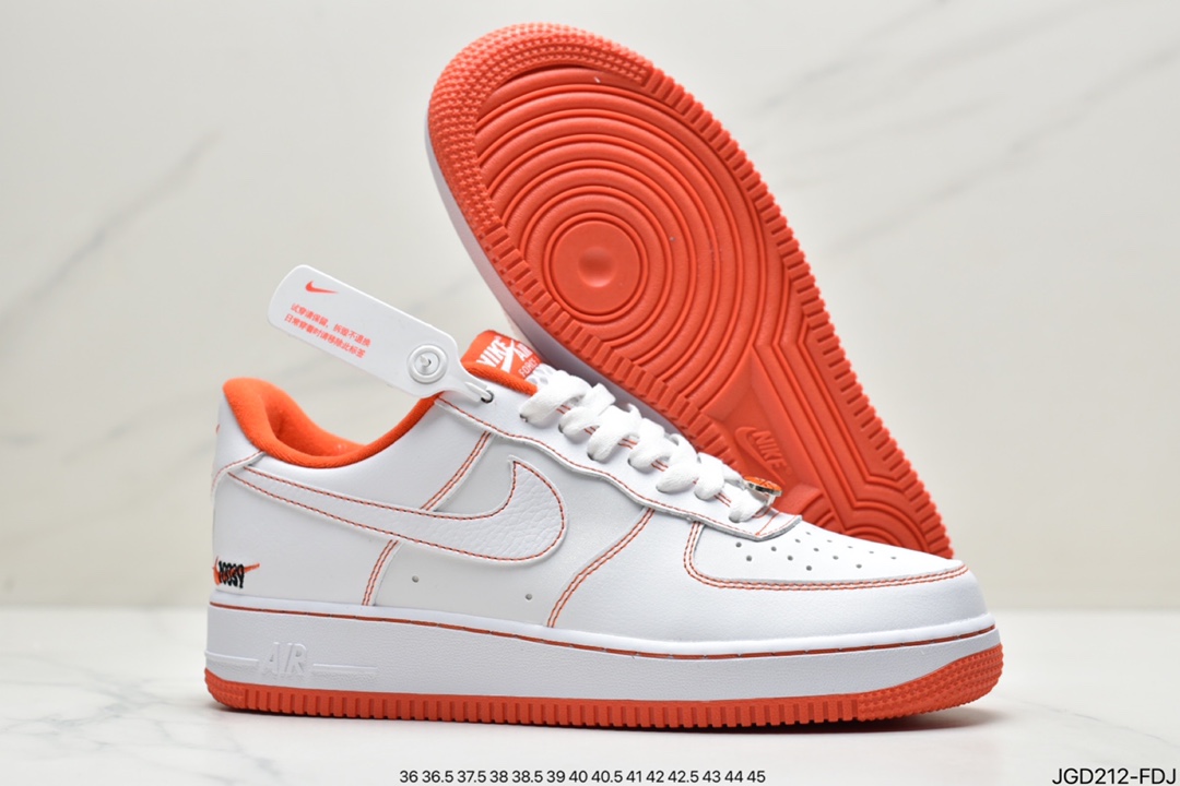 180 耐克Nike Air Force 1 Low”Rucker Park”空军一号经典低帮百搭休闲运动板鞋“皮白橙”CT2585-100
