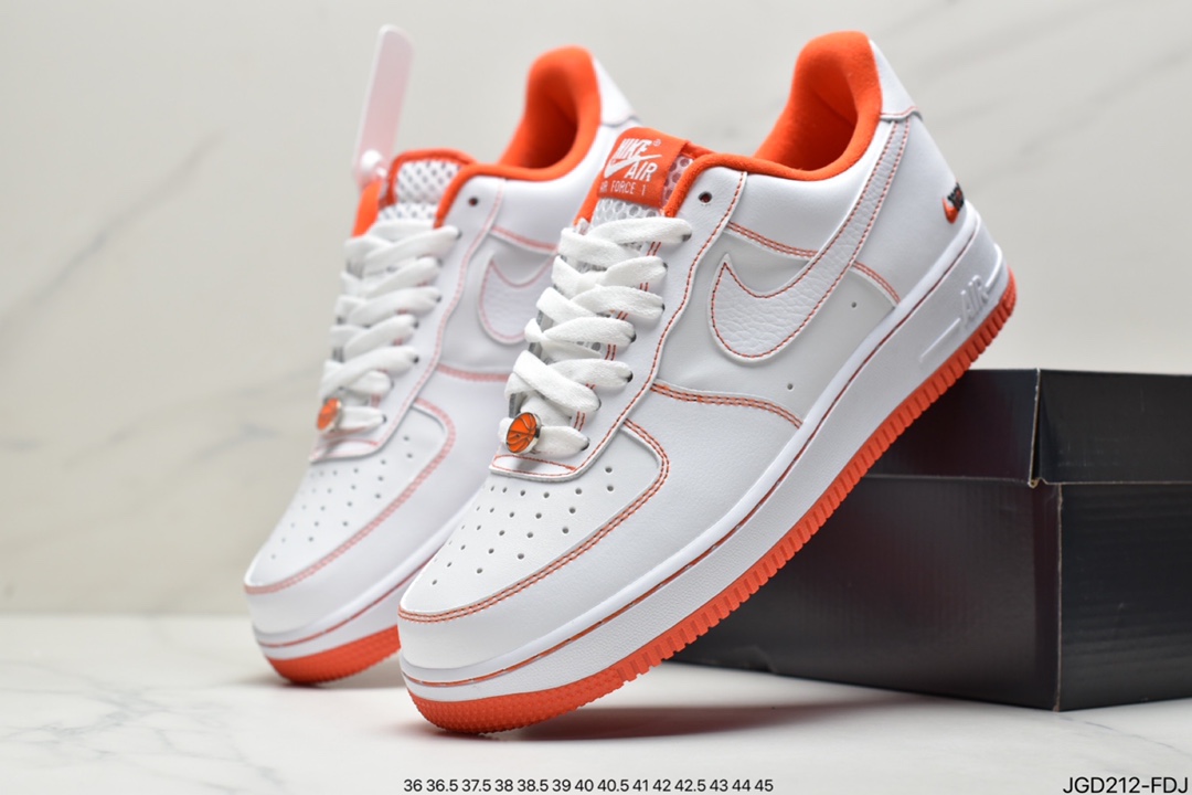 180 耐克Nike Air Force 1 Low”Rucker Park”空军一号经典低帮百搭休闲运动板鞋“皮白橙”CT2585-100