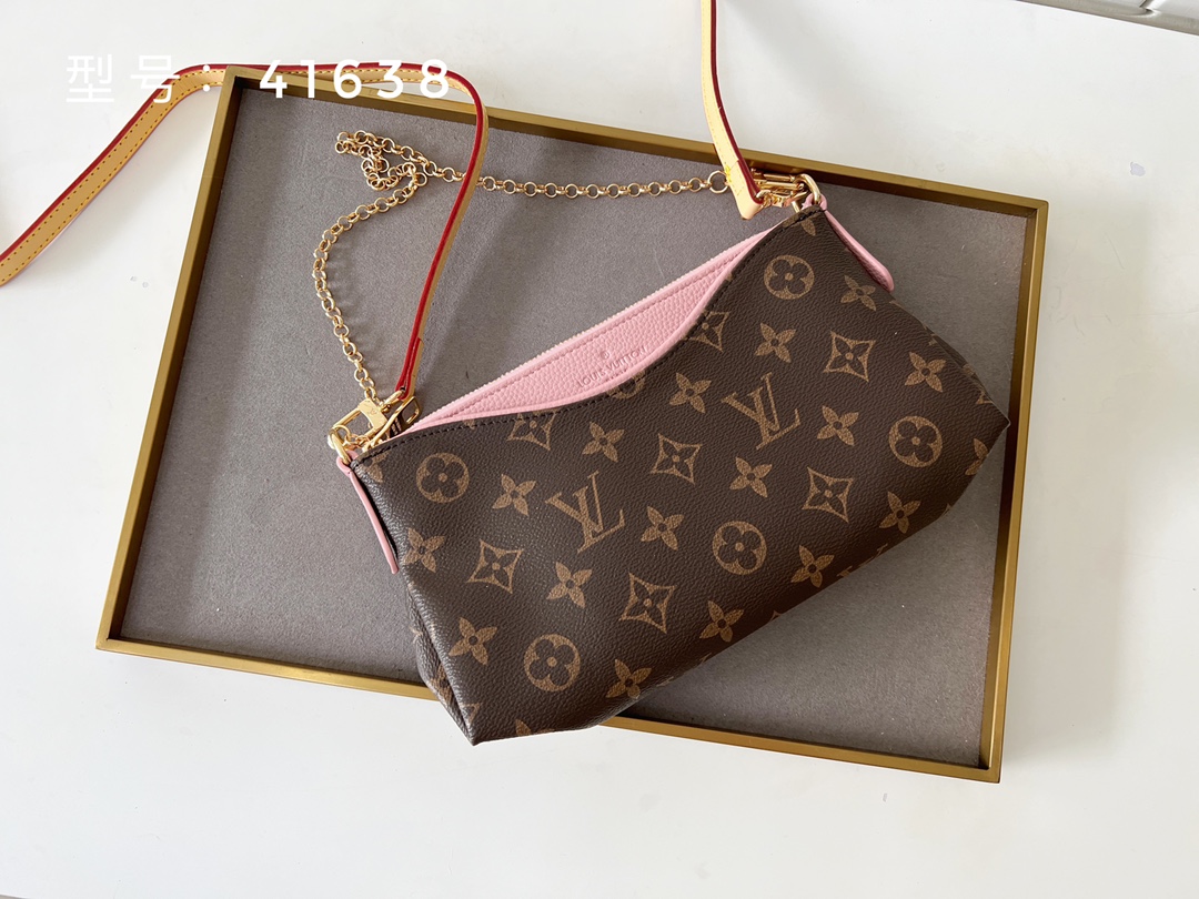 顶级💎独家实拍  全黄皮 好品质 口碑超赞 实拍 M41638 PALLAS CLUTH 手袋 Monogram帆布多功能包袋 2
