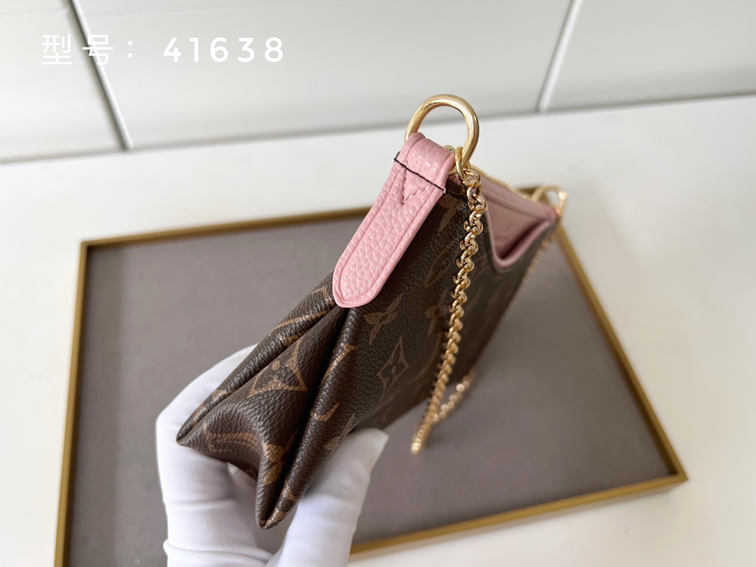 顶级💎独家实拍  全黄皮 好品质 口碑超赞 实拍 M41638 PALLAS CLUTH 手袋 Monogram帆布多功能包袋 6