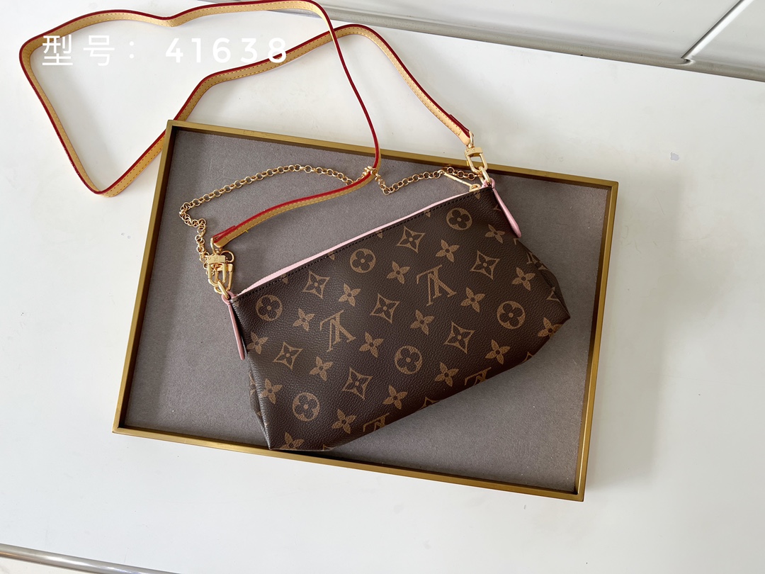 顶级💎独家实拍  全黄皮 好品质 口碑超赞 实拍 M41638 PALLAS CLUTH 手袋 Monogram帆布多功能包袋 3