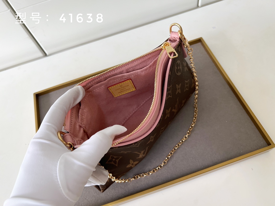 顶级💎独家实拍  全黄皮 好品质 口碑超赞 实拍 M41638 PALLAS CLUTH 手袋 Monogram帆布多功能包袋 7