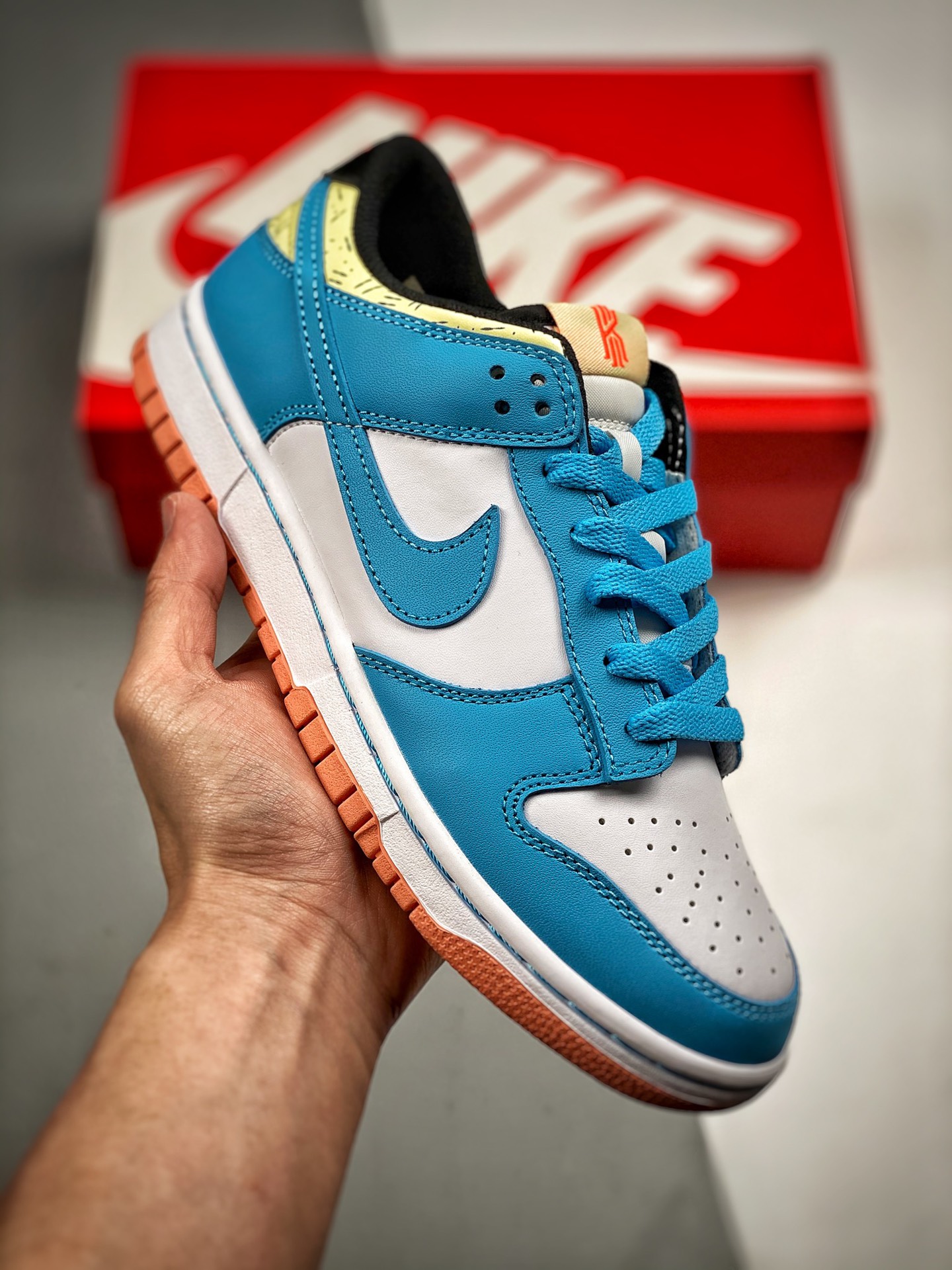 -4 Nk Dunk SB Low blanco y azul Kyrie, producción original de fábrica grande, lanzamiento con fotos reales, materiales …
