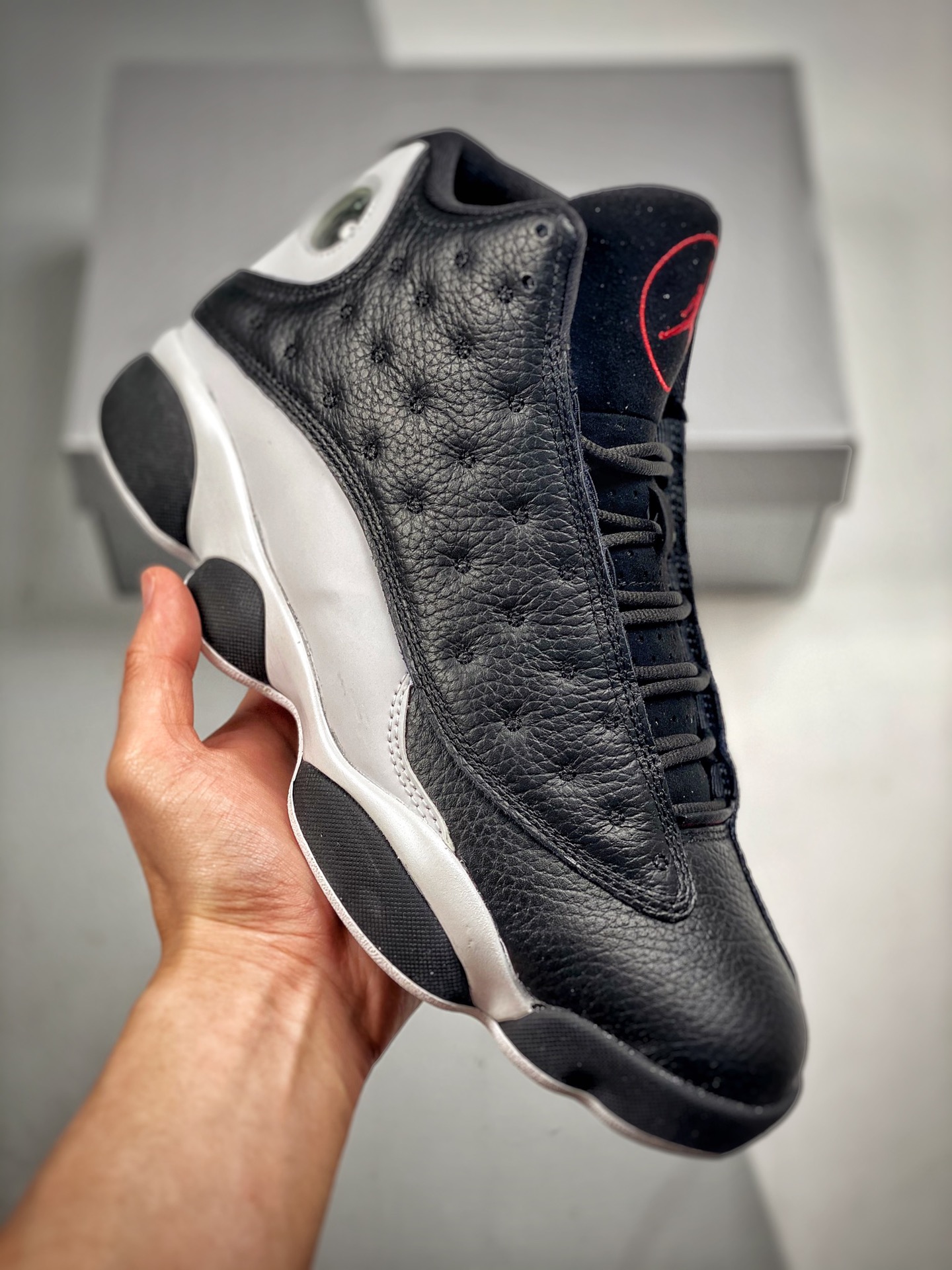 -5 Air Jordan 13 Retro blanco y negro panda, placa de carbono original de fábrica, cuero de primera capa de g…