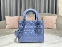 AAA+ Replica
 Dior Bags Handbags Blue Embroidery Cowhide Lady