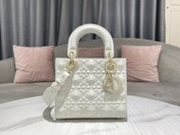 Dior Bags Handbags White Embroidery Cowhide Lady