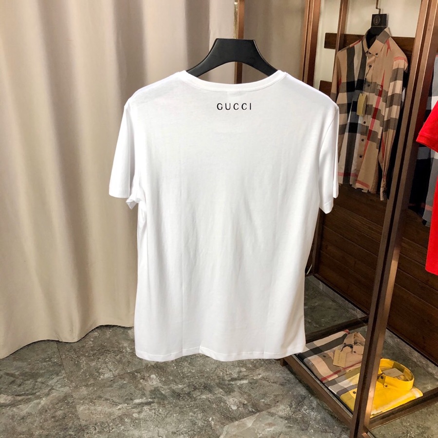 情侣款穿220斤码数M-4XL古奇Gucci*原单品质衣服请认准洗水唛️澳洲新丝光棉️最新款男装短袖T恤