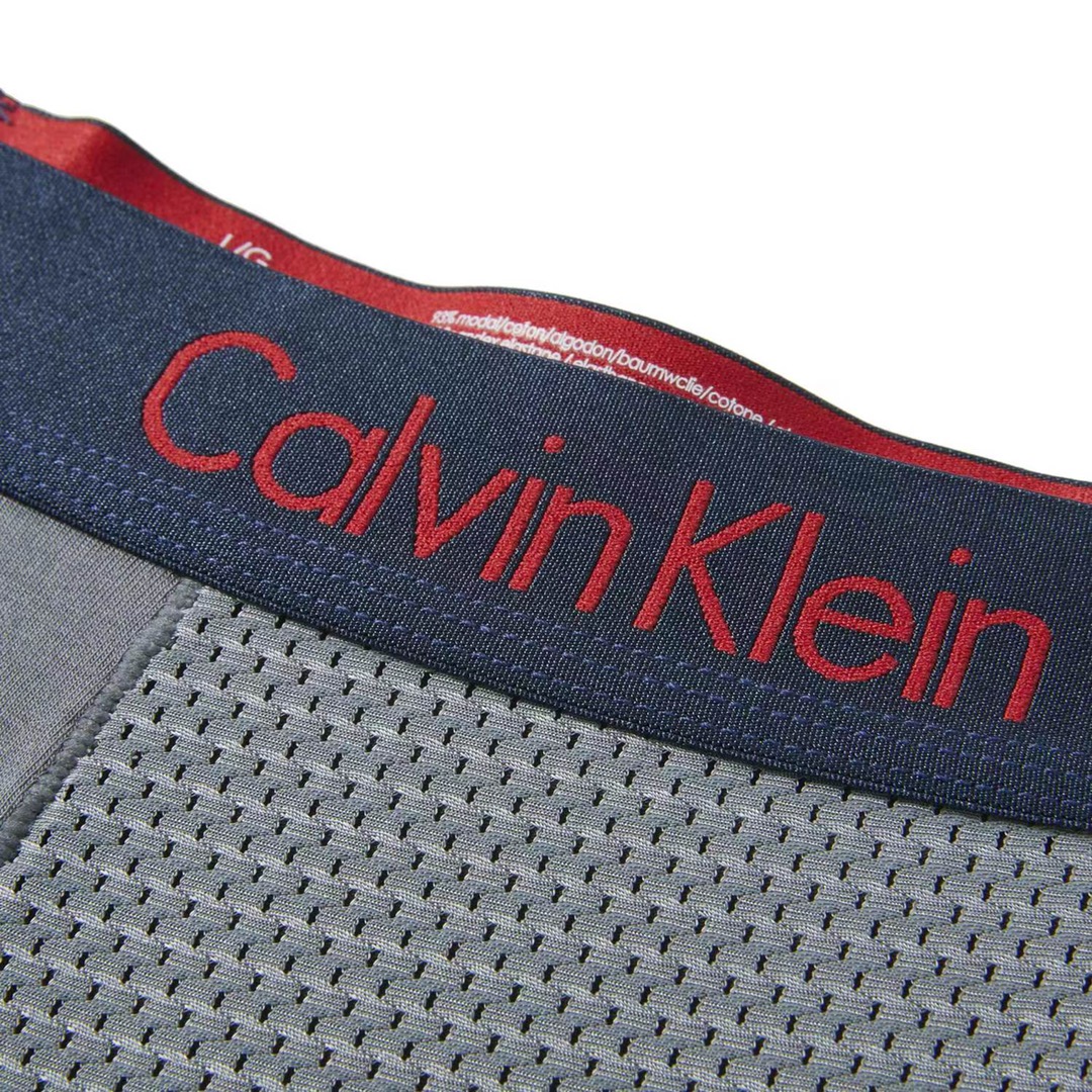 CalvinKleinCK藏青边框纯色冰丝三条盒装内裤CalvinKleinCK纯色冰丝内裤一盒三条装内