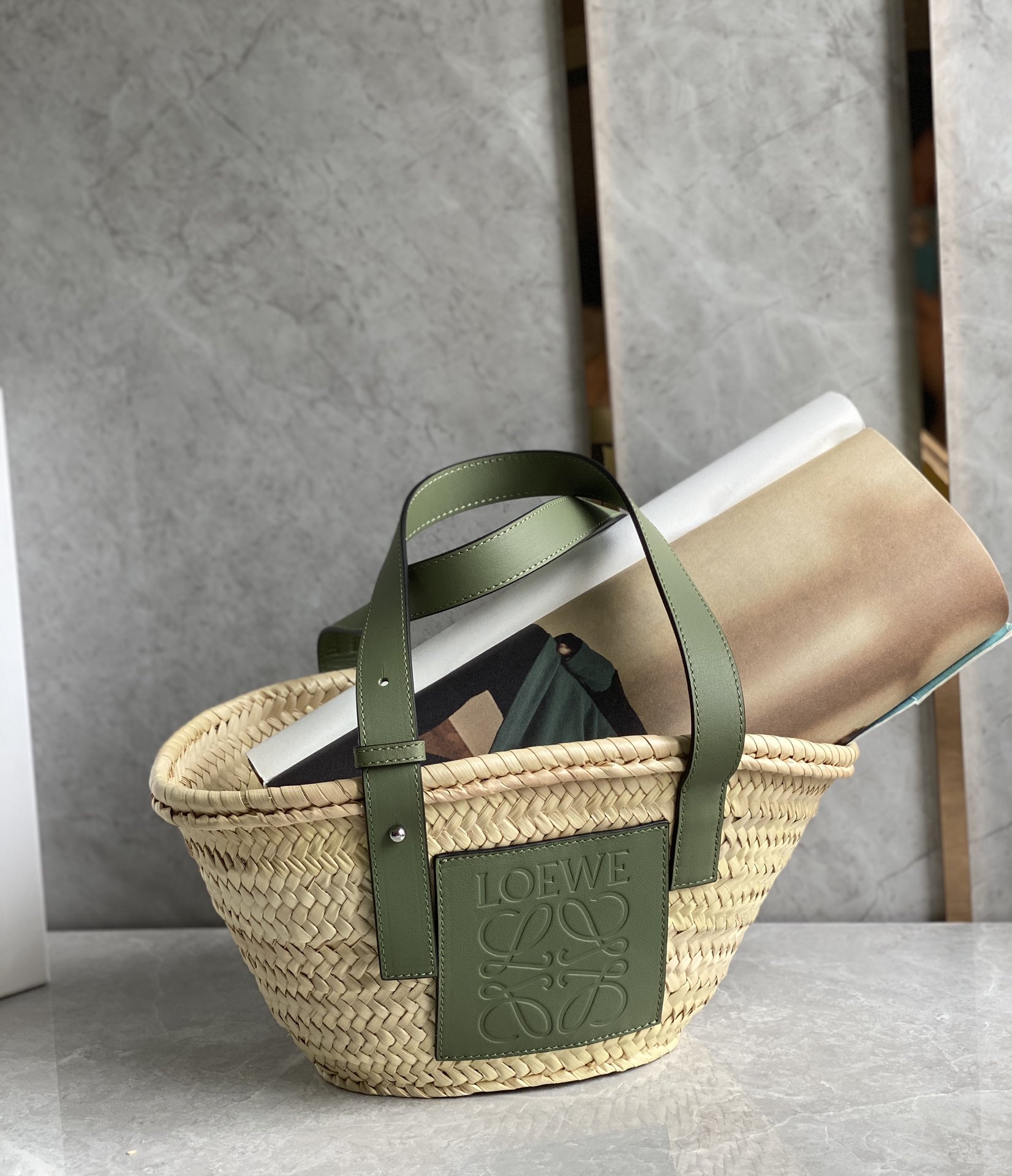 LOEWE 草编包 菜篮子 0322小号绿色