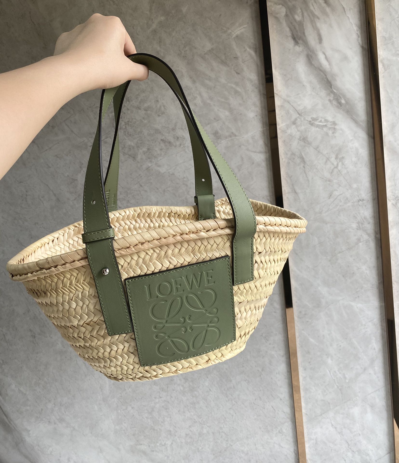 LOEWE 草编包 菜篮子 0322小号绿色