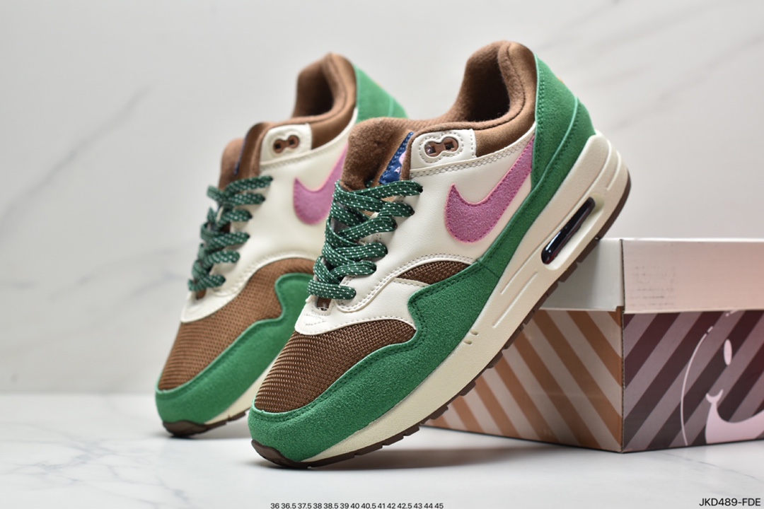 160 品牌Patta x Nike Air Max 1 黑白灰 初代复古气垫百搭休闲运动慢跑鞋DR9773-300