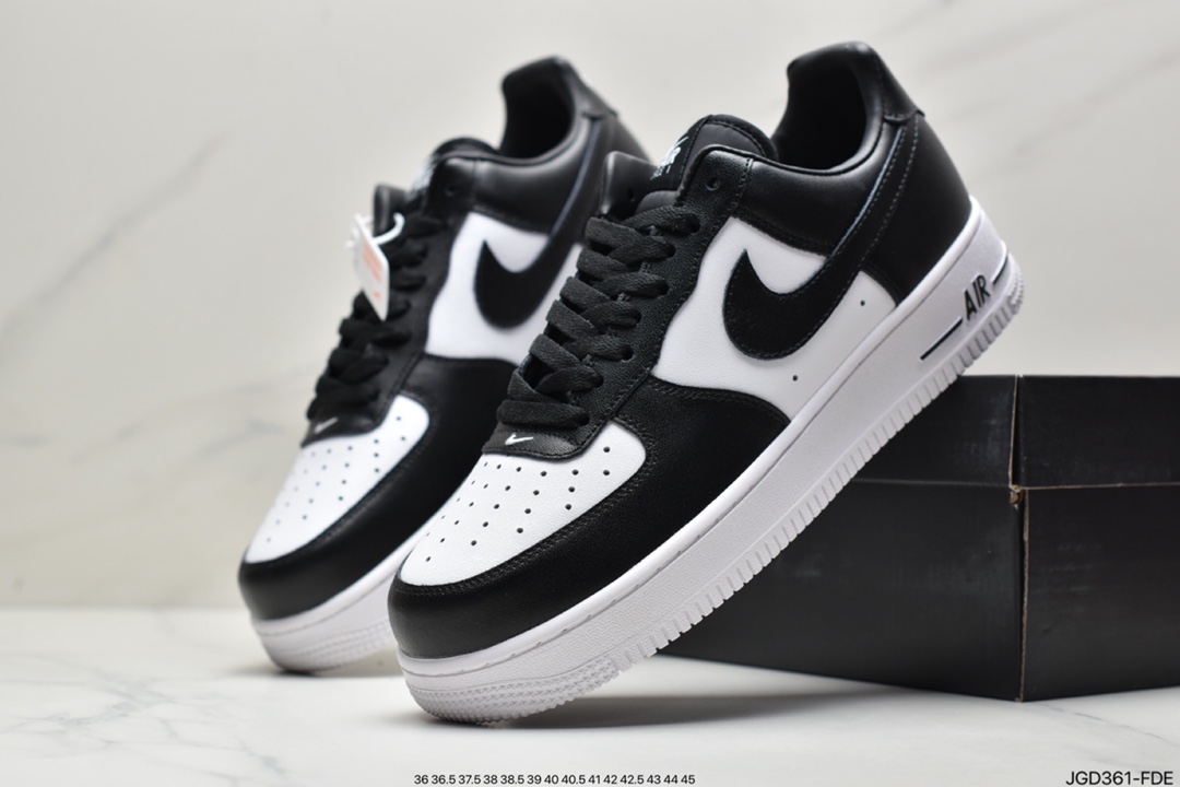180  耐克Nike Air Force 1’07 Low 皮革白黑熊猫 空军一号AQ4134-100