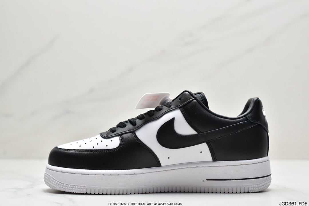 180  耐克Nike Air Force 1’07 Low 皮革白黑熊猫 空军一号AQ4134-100