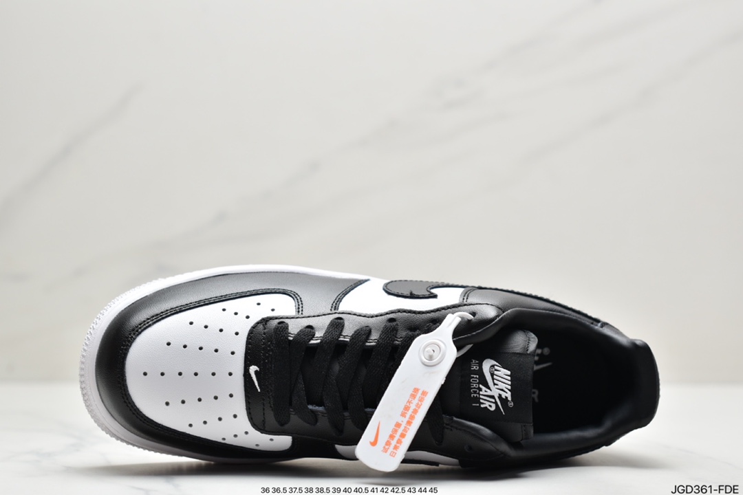 180  耐克Nike Air Force 1’07 Low 皮革白黑熊猫 空军一号AQ4134-100