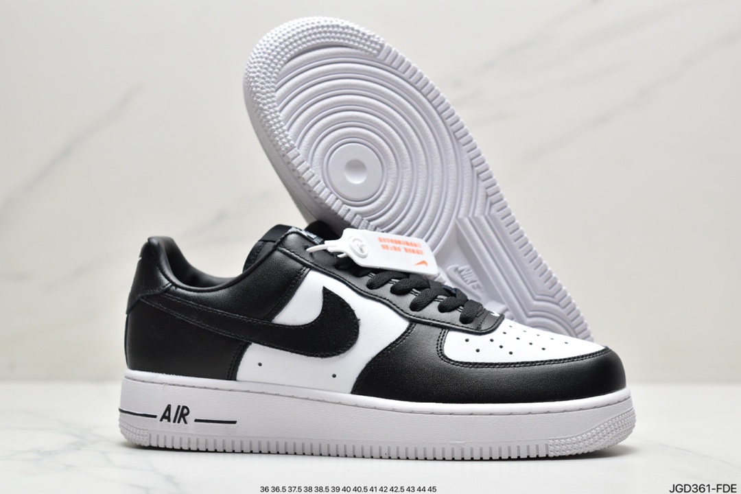 180  耐克Nike Air Force 1’07 Low 皮革白黑熊猫 空军一号AQ4134-100