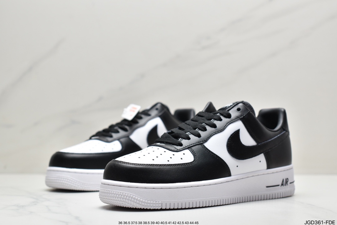 180  耐克Nike Air Force 1’07 Low 皮革白黑熊猫 空军一号AQ4134-100