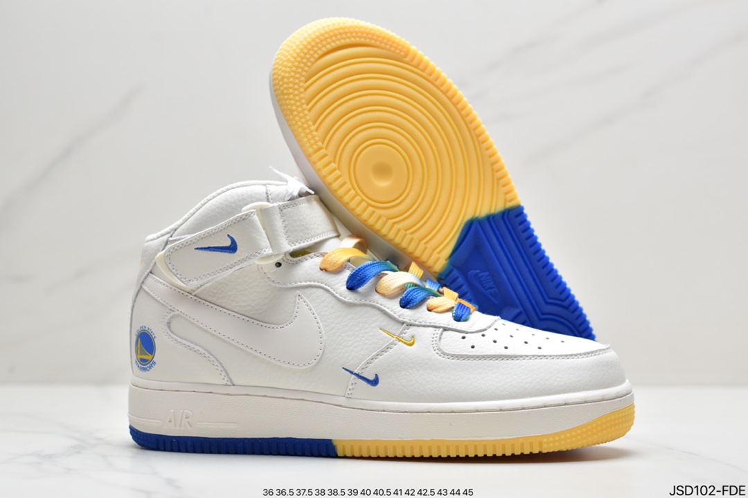 200 耐克Nk Air Force 1’07 Low 米兰黄”金州勇士城市限定空军高帮休闲板鞋 GS6638-150