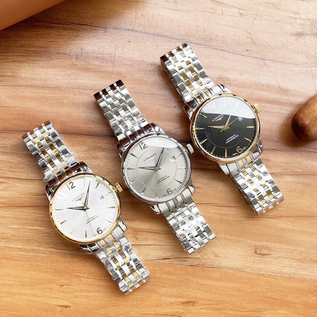 20  三针精品 简约款式 最新：浪琴 Longines 最佳设计独家首发 类型：精品男士腕表 表带：真牛皮/316精钢表带 机芯：高端全自动机械机芯 镜面：矿物质强化玻璃更高清 品味高雅 浩瀚大气 匠心独运 腕间瑰宝 尺寸：直径41mm厚12mm热卖上市欢迎转载