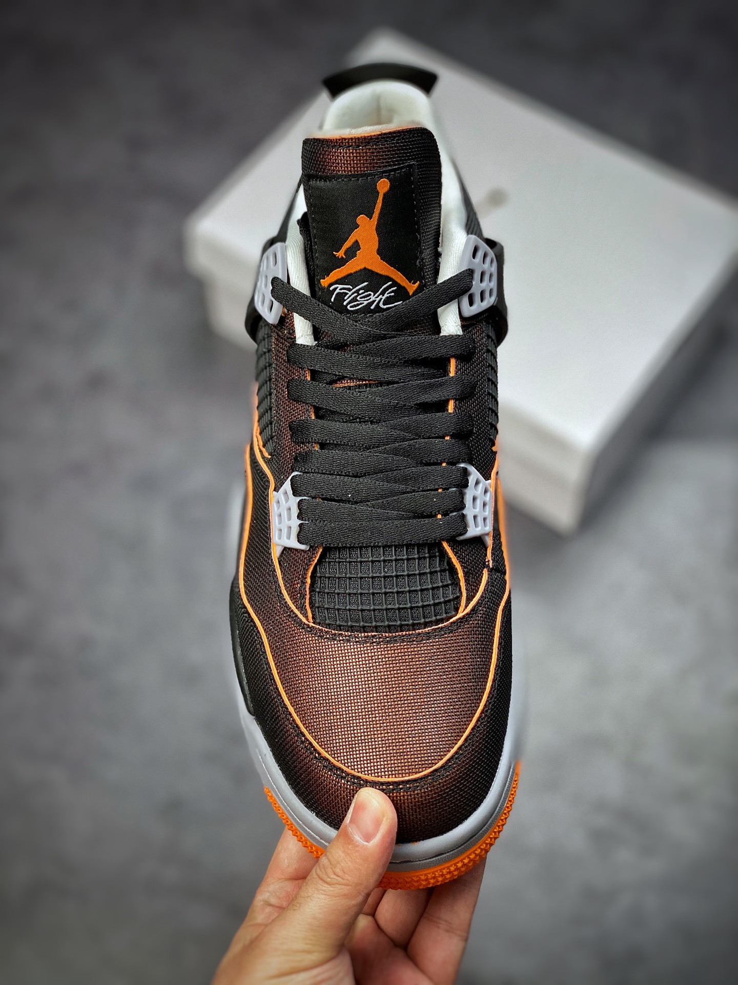 380 #纯原Air Jordan AJ4 Retro 黑橙海星橙 CW7183-100