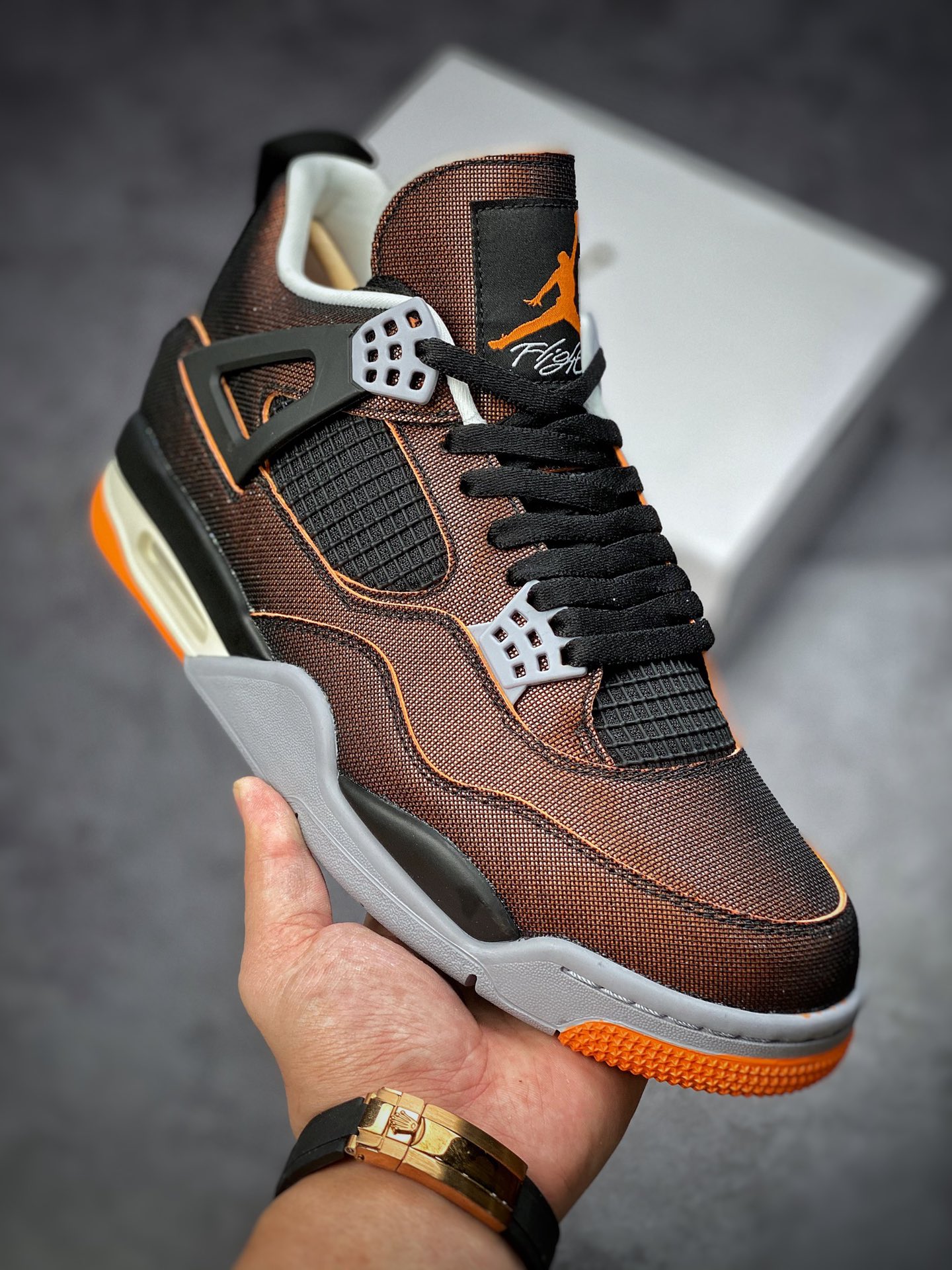 380 #纯原Air Jordan AJ4 Retro 黑橙海星橙 CW7183-100