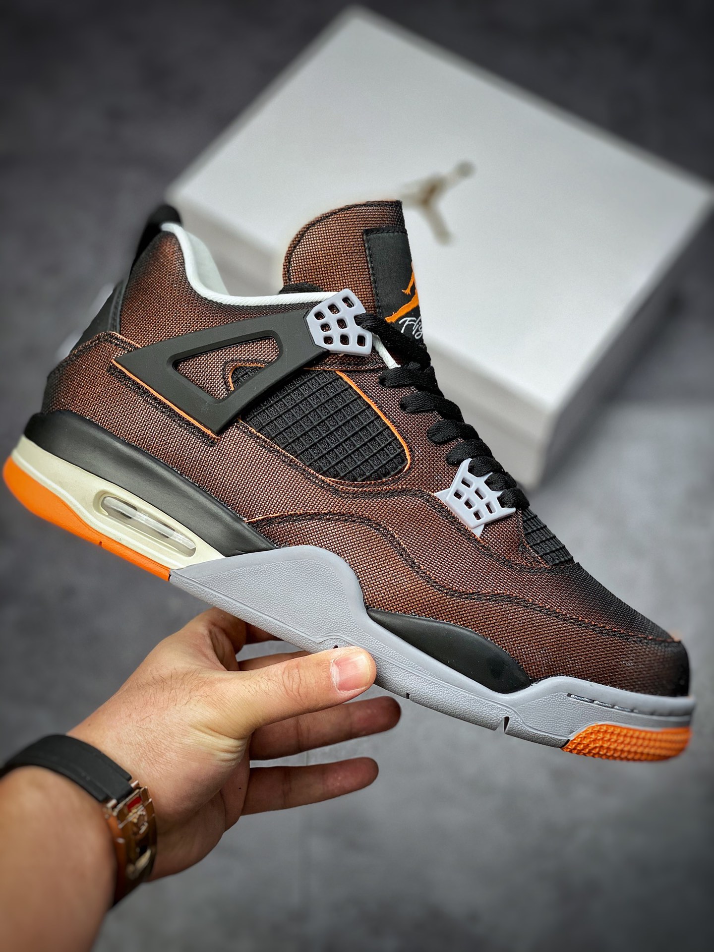 380 #纯原Air Jordan AJ4 Retro 黑橙海星橙 CW7183-100