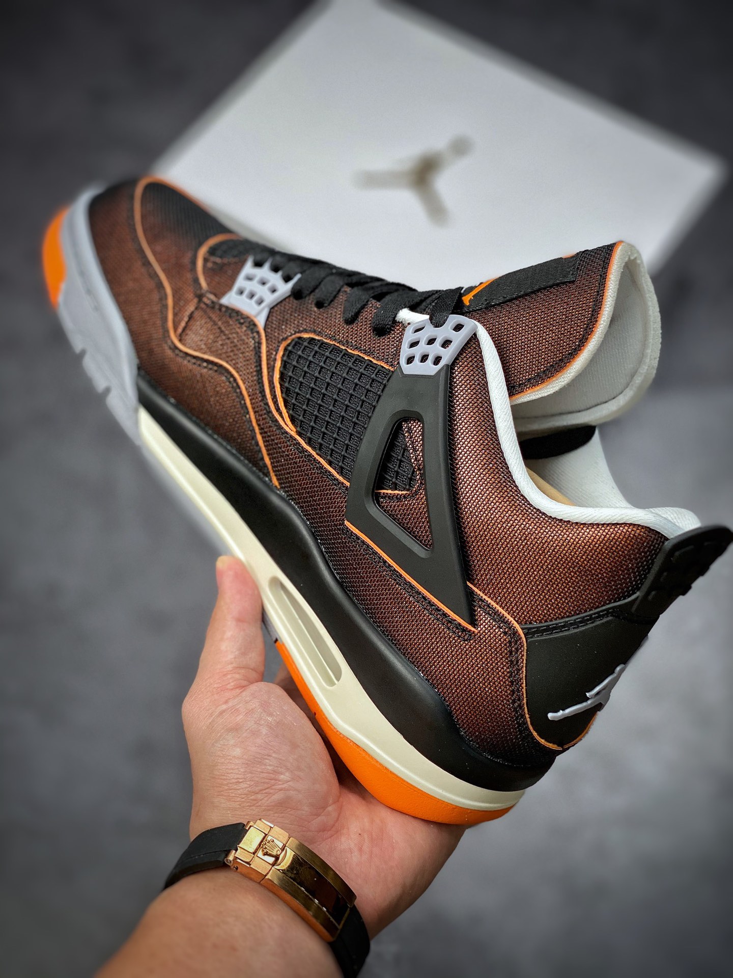 380 #纯原Air Jordan AJ4 Retro 黑橙海星橙 CW7183-100