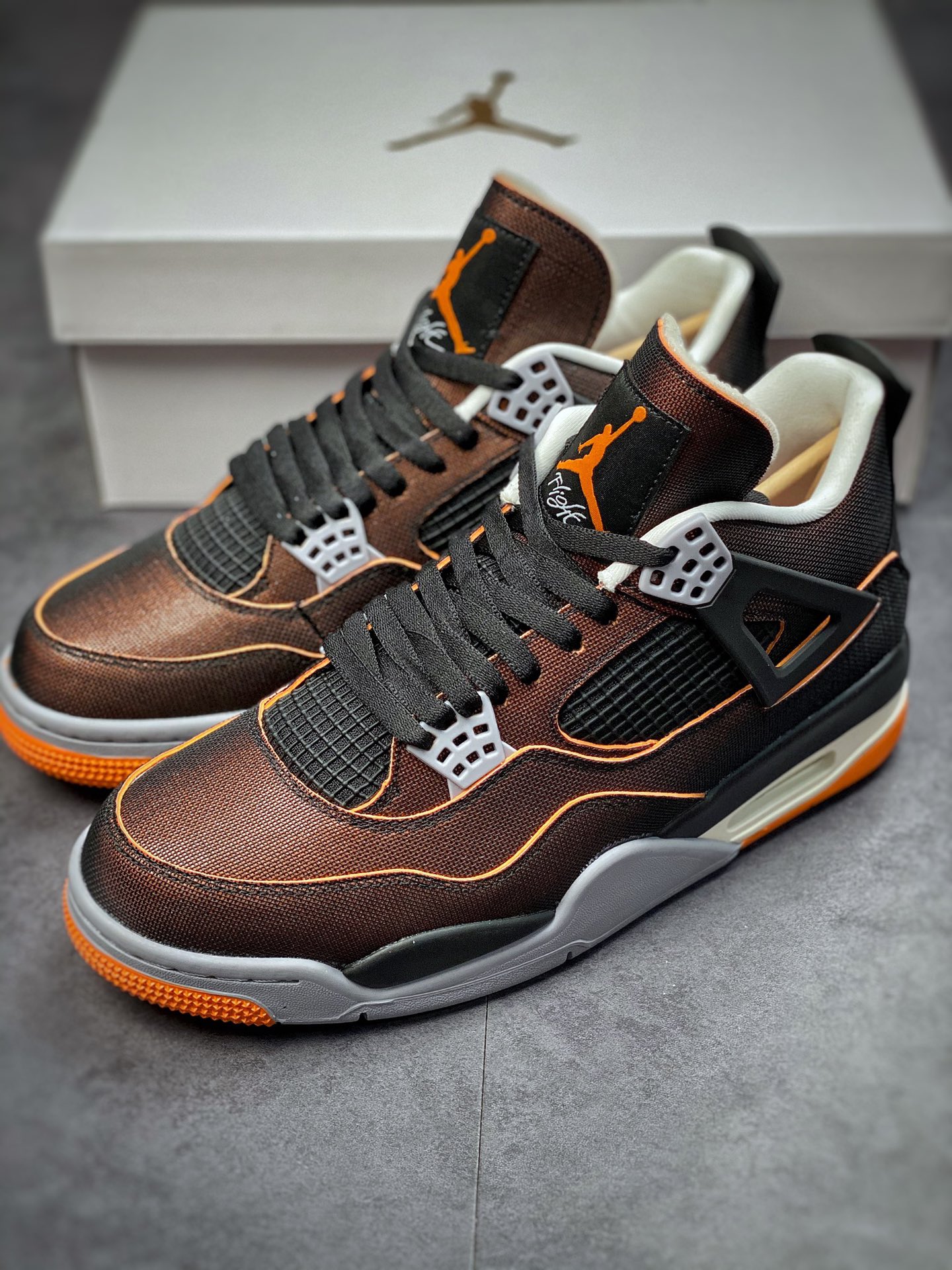 380 #纯原Air Jordan AJ4 Retro 黑橙海星橙 CW7183-100