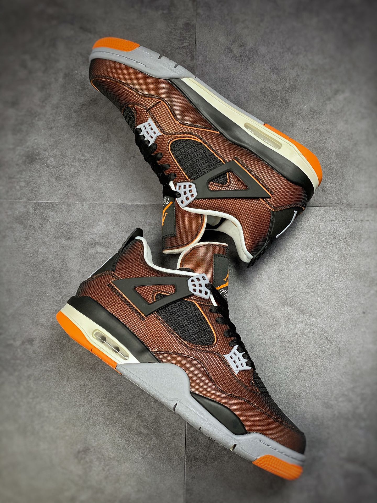 380 #纯原Air Jordan AJ4 Retro 黑橙海星橙 CW7183-100