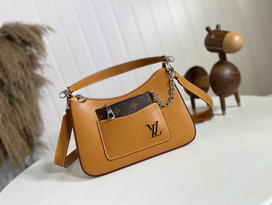 Louis Vuitton LV Marelle Bags Handbags Beige Black Brown White Epi Canvas Chains M80794
