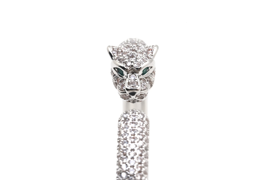 Cartier Cartier 高级珠宝系列 CNC手镶钻卡地亚细版半钻豹子手镯 均码17 超厚实 超霸气豹