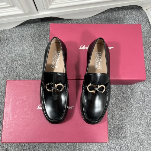 Salvatore Ferragamo Men's Leather Loafers with Classic Double Gancini Ornament 1 Salvatore Ferragamo Men's Leather Loafers with Classic Double Gancini Ornament