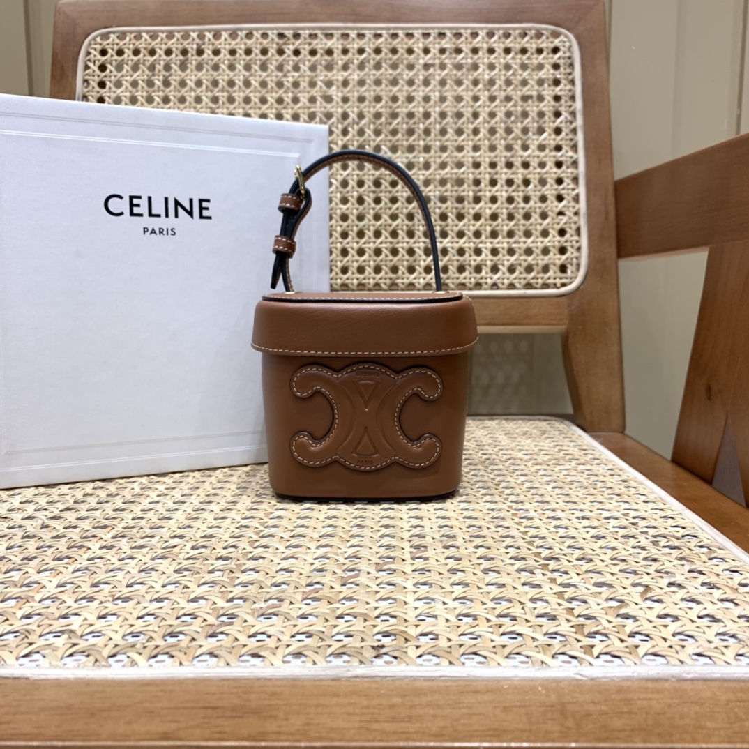 CELINE SMALL BOX CUIR TRIOMPHE 11CM BAG 199263焦糖色