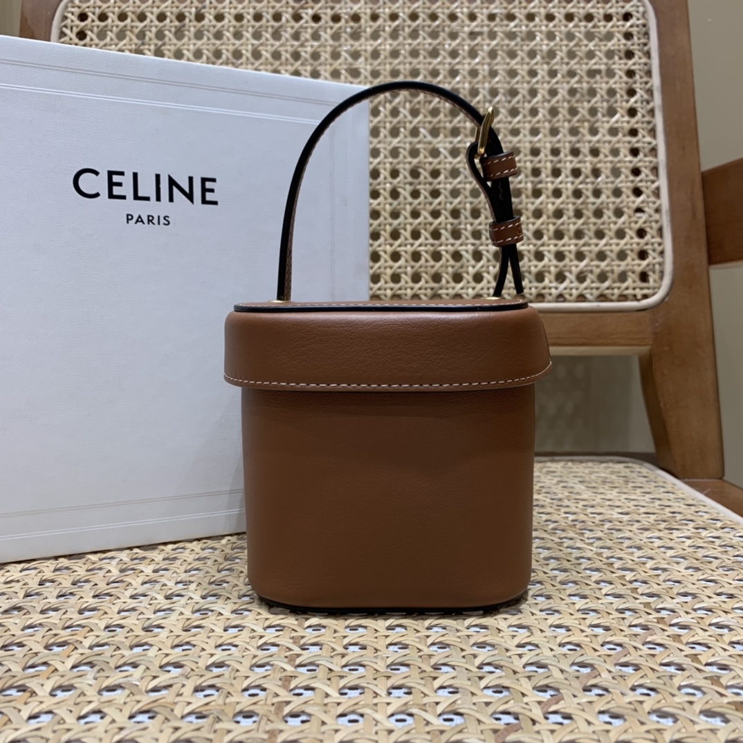 CELINE SMALL BOX CUIR TRIOMPHE 11CM BAG 199263焦糖色