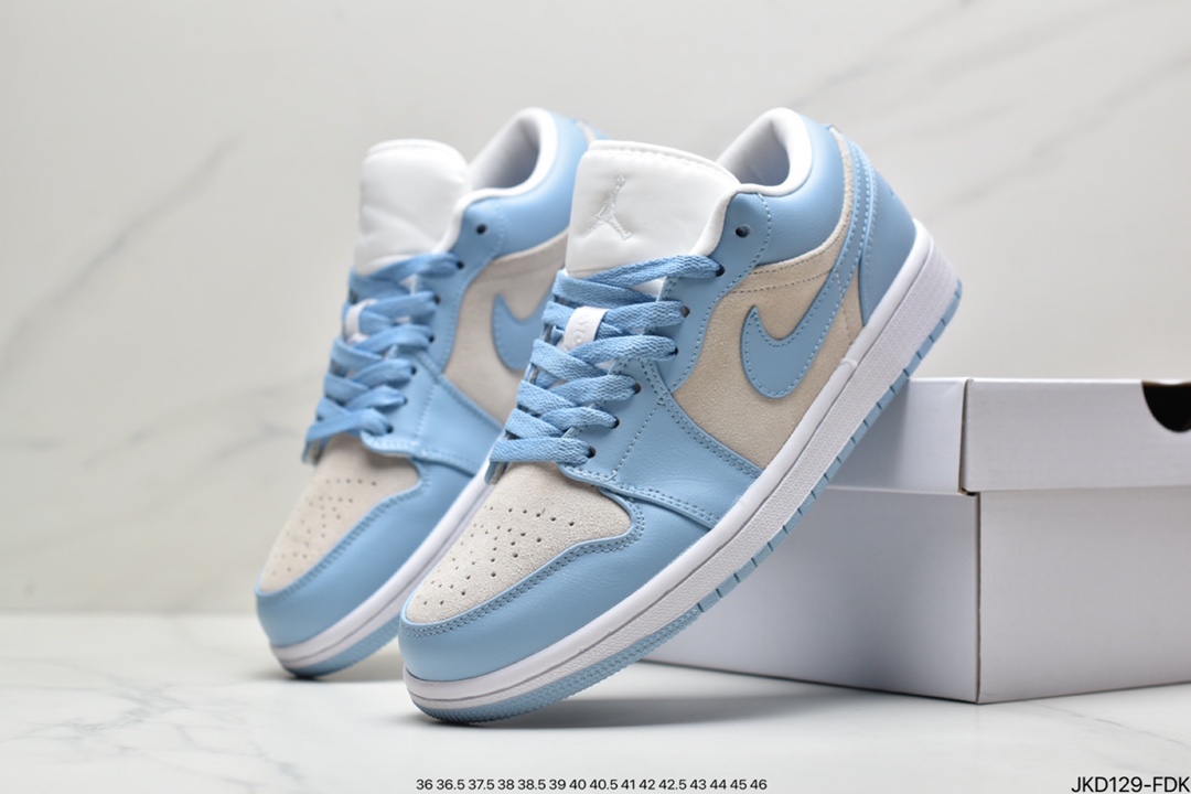 160 耐克Nike Wmns Air Jordan 1 Low”White Wolf Grey”AJ1乔丹一代低帮经典复古文化休闲运动篮球鞋＂DM9868