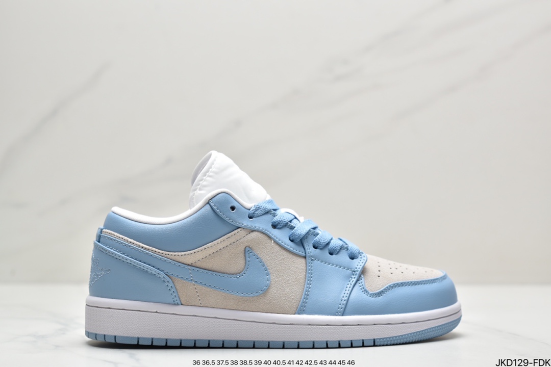 160 耐克Nike Wmns Air Jordan 1 Low”White Wolf Grey”AJ1乔丹一代低帮经典复古文化休闲运动篮球鞋＂DM9868