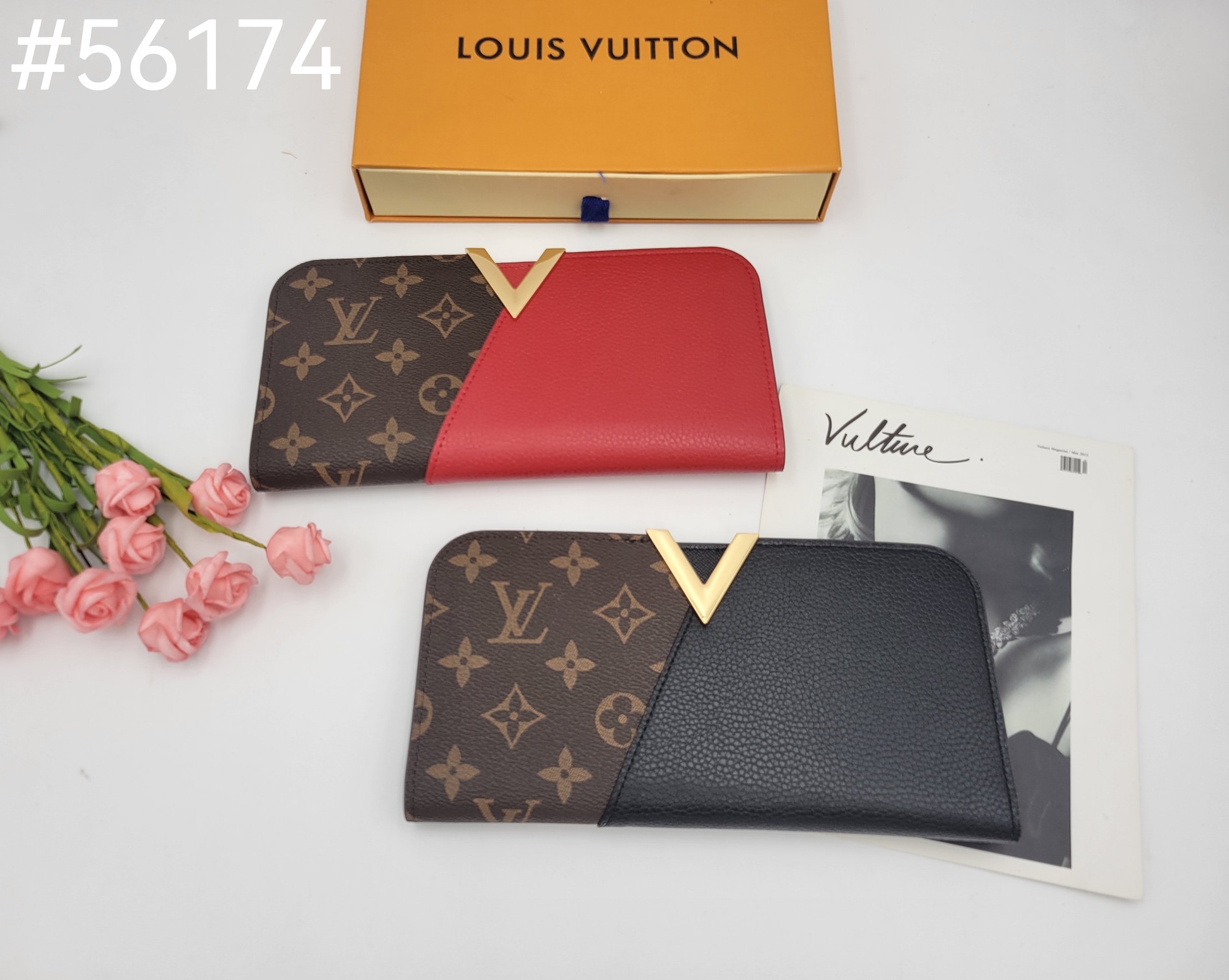 Leather long wallet secure closure