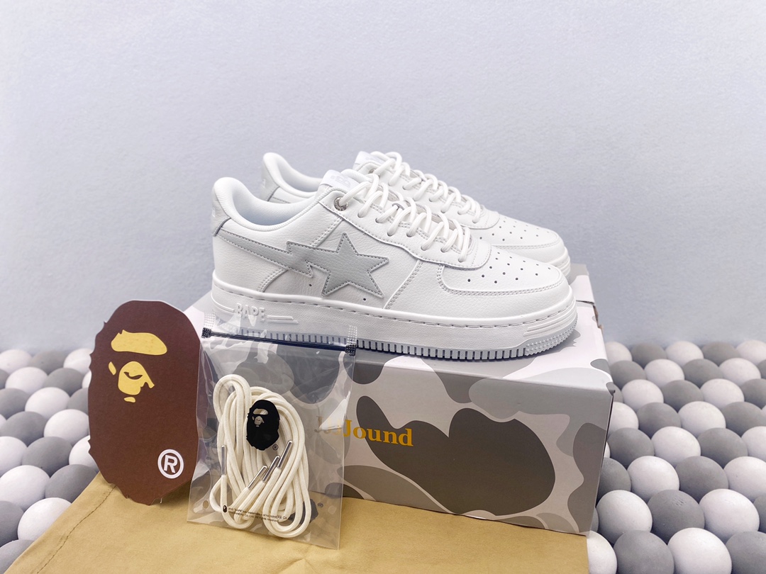 BAPE STA LOW Blanco Gris La única versión restaurada 1:1 Tamaño: 36 38 40 41 42 42.5 43 44 45 Codificación #7…