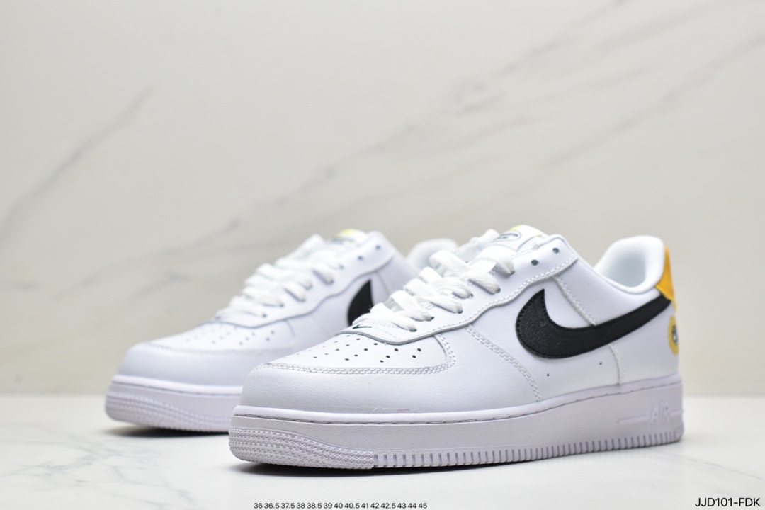 130 真标耐克Nike Air Force 1 Low GS 2022新款白黄色 DM0983-100