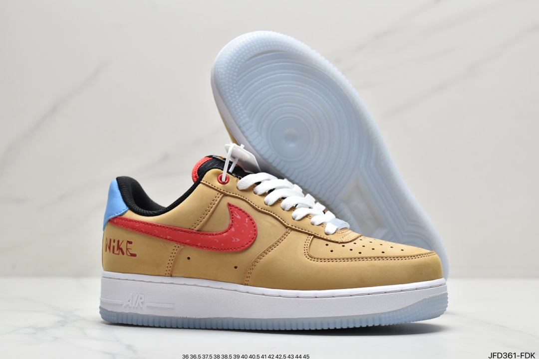 170 耐克Air Force 1 Nike Low 麦黄涂鸦原楦头原纸板 DQ7628