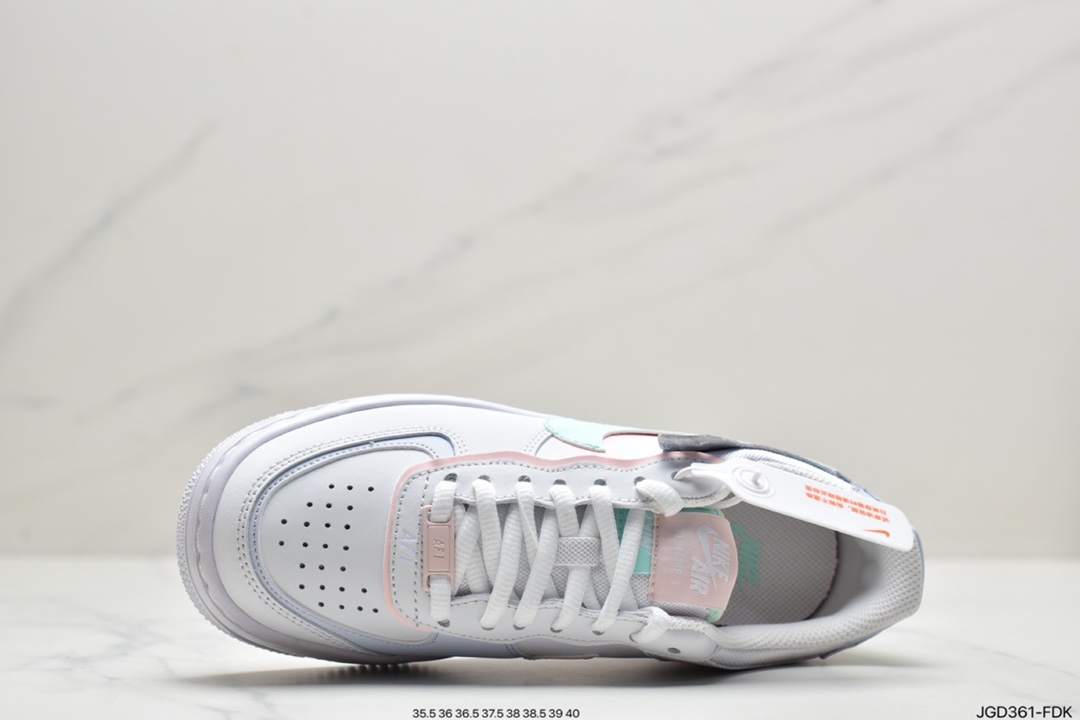 180 耐克Nike WMNS Air Force 1 Shadow 马卡龙空军一号轻量增高低帮百搭板鞋CI0919-102