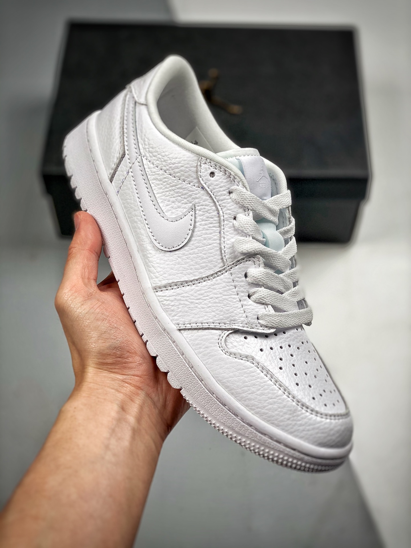 -4 Air Jordan 1 Low blanco puro, zapatilla casual de caña baja AJ1, color oficial sincronizado, única en el mercado con…