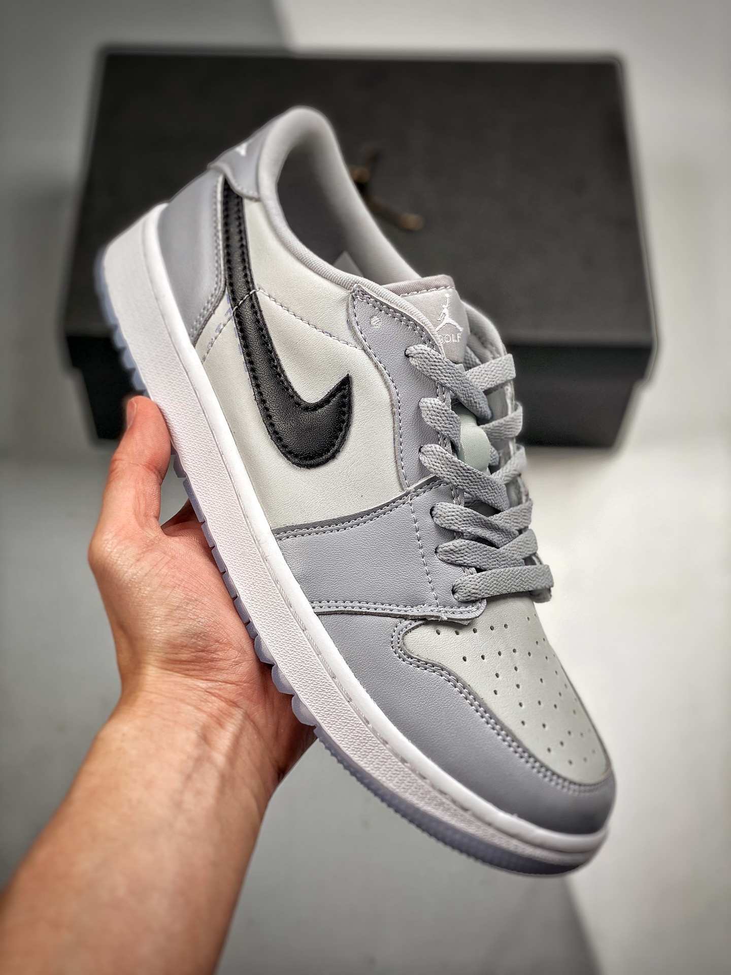 -4 Air Jordan 1 Low gris lobo, zapatilla casual de caña baja AJ1, color oficial sincronizado, única en el mercado con c…