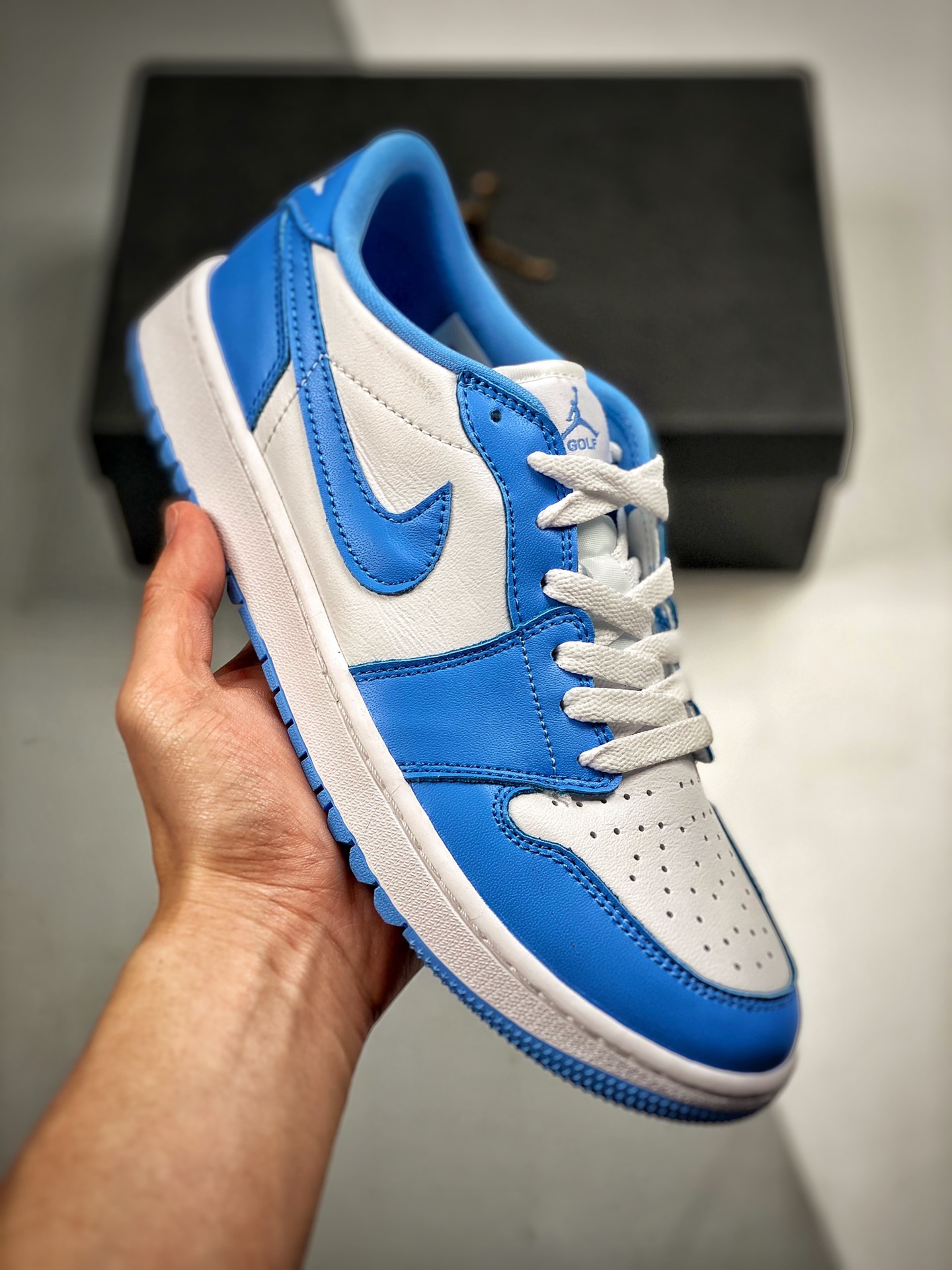 -4 Air Jordan 1 Low azul Carolina del Norte, zapatilla casual de caña baja AJ1, color oficial sincronizado, única en el…