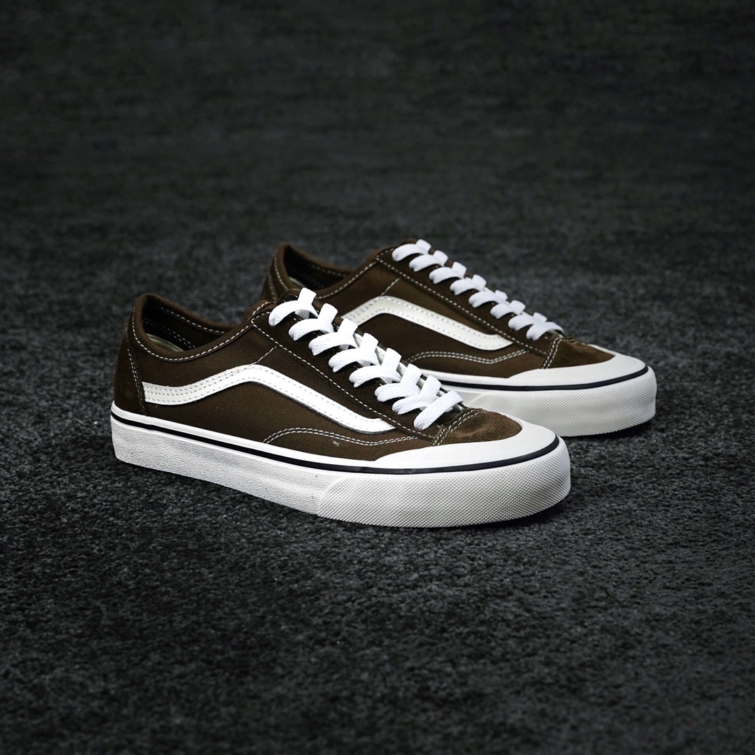 G0 Vans Style 36 Decon 半月包头 橄榄绿复古经典学院配色休闲硫化板鞋 融入当下火爆的半月包头 塑造出不一样的复古鞋型