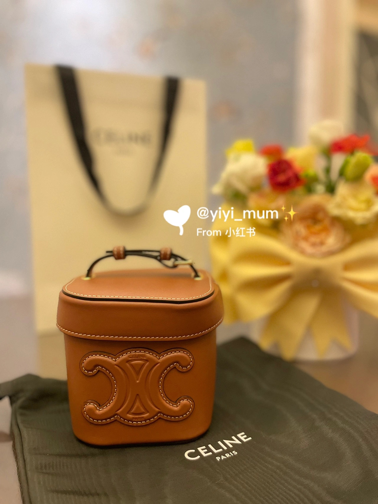 CELINE SMALL BOX CUIR TRIOMPHE 11CM BAG 199263焦糖色