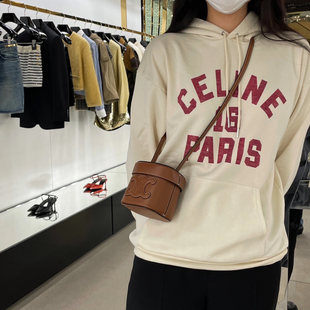 CELINE SMALL BOX CUIR TRIOMPHE 11CM BAG 199263焦糖色